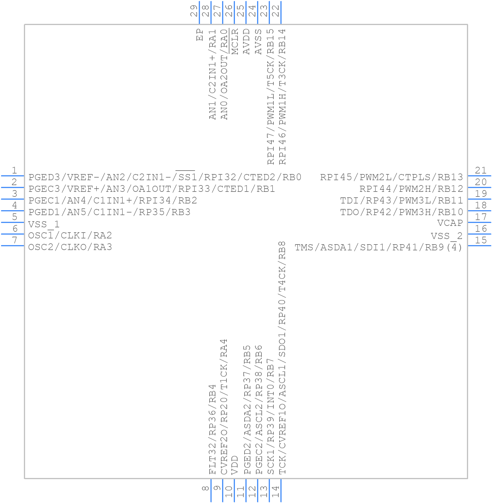 PIC24EP128GP202-i/mm - Microchip - PCB symbol