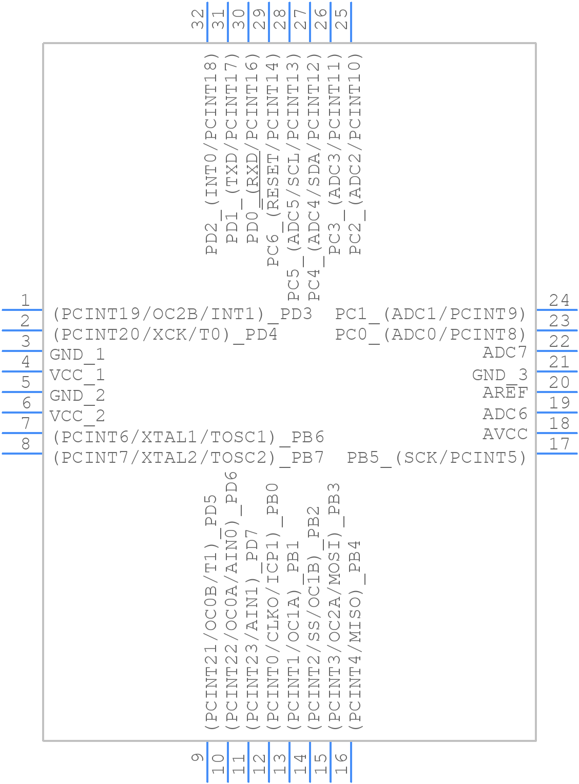 ATMEGA88-20AU - Microchip - PCB symbol