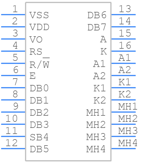 LCM-S01602DSR/F - Lumex - PCB symbol
