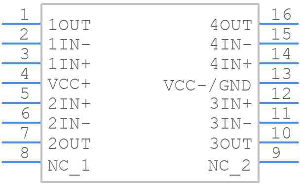 LT1014DDWG4 - Texas Instruments - PCB symbol