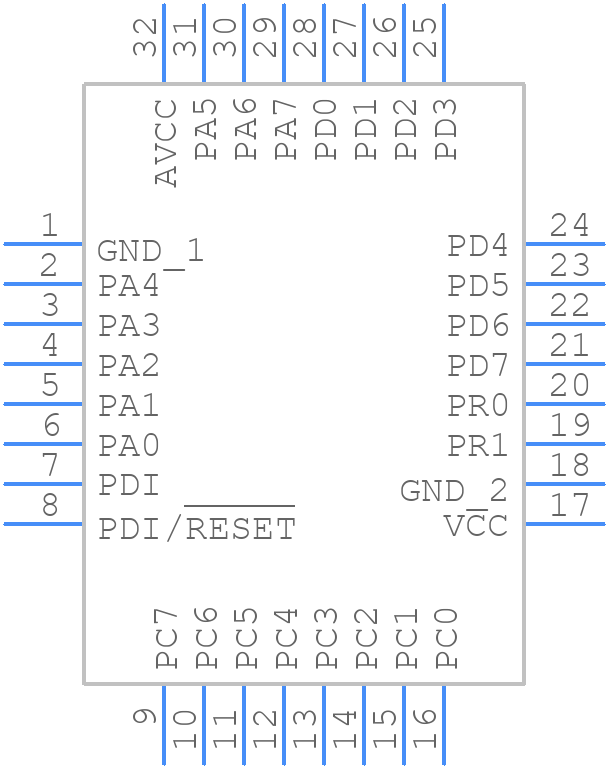 ATxmega32E5-AU - Microchip - PCB symbol