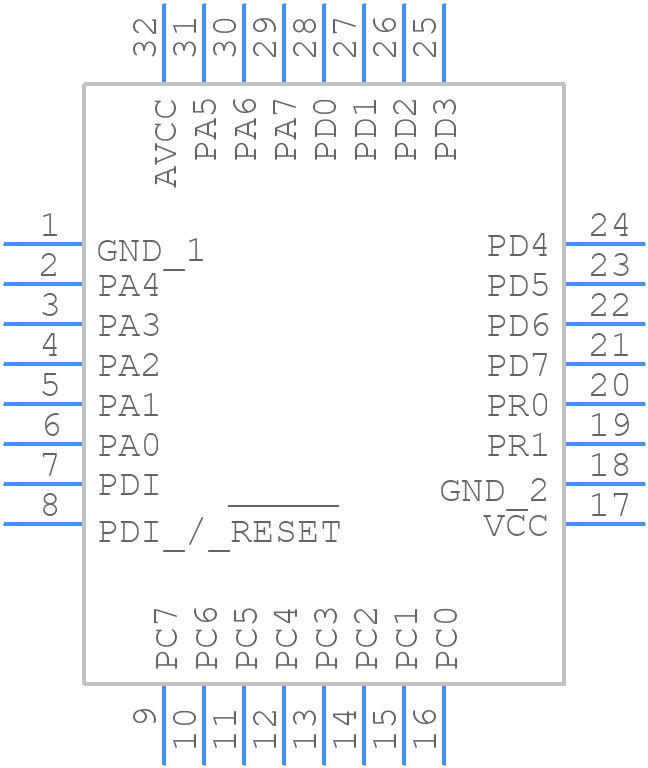 ATXMEGA32E5-AUR - Microchip - PCB symbol