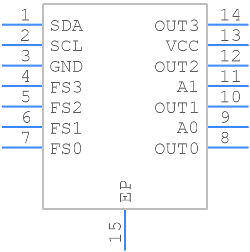 DS4424N+ - Analog Devices - PCB symbol