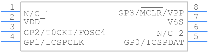 PIC10F200-I/P - Microchip - PCB symbol