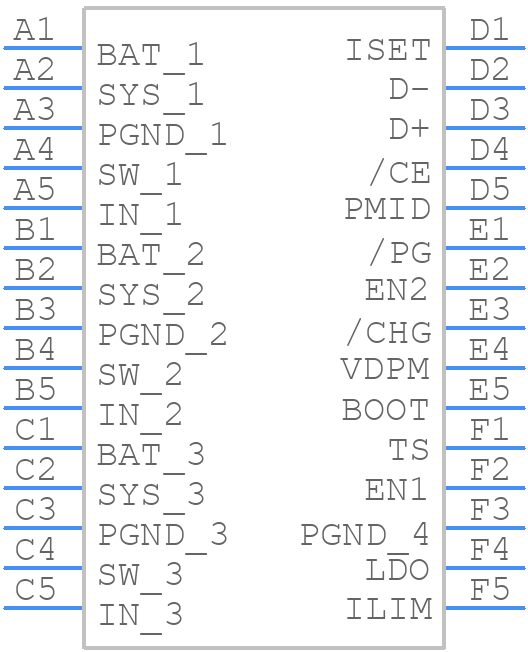 BQ24253YFFT - Texas Instruments - PCB symbol