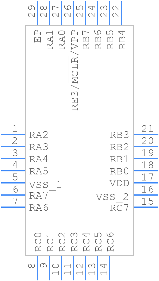 PIC16F1713-I/ML - Microchip - PCB symbol