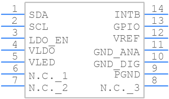 MAXM86161EFD+ - Analog Devices - PCB symbol