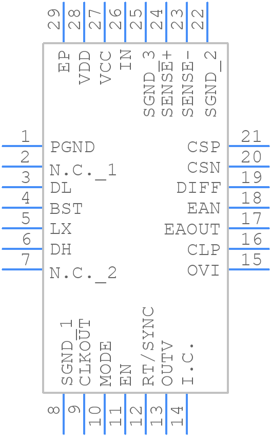 MAX16821BATI+ - Analog Devices - PCB symbol