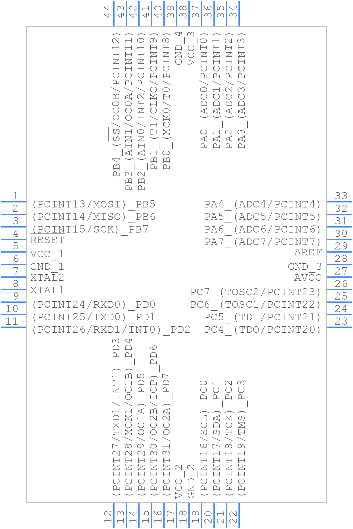 ATMEGA644PV-10AU - Microchip - PCB symbol