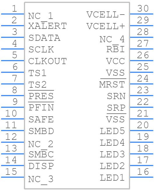 BQ20Z90DBTR-V103 - Texas Instruments - PCB symbol