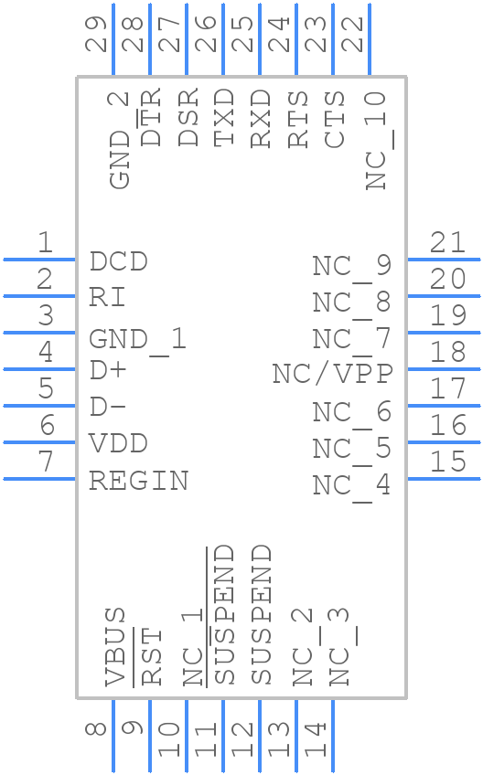 CP2102-GM - Silicon Labs - PCB symbol