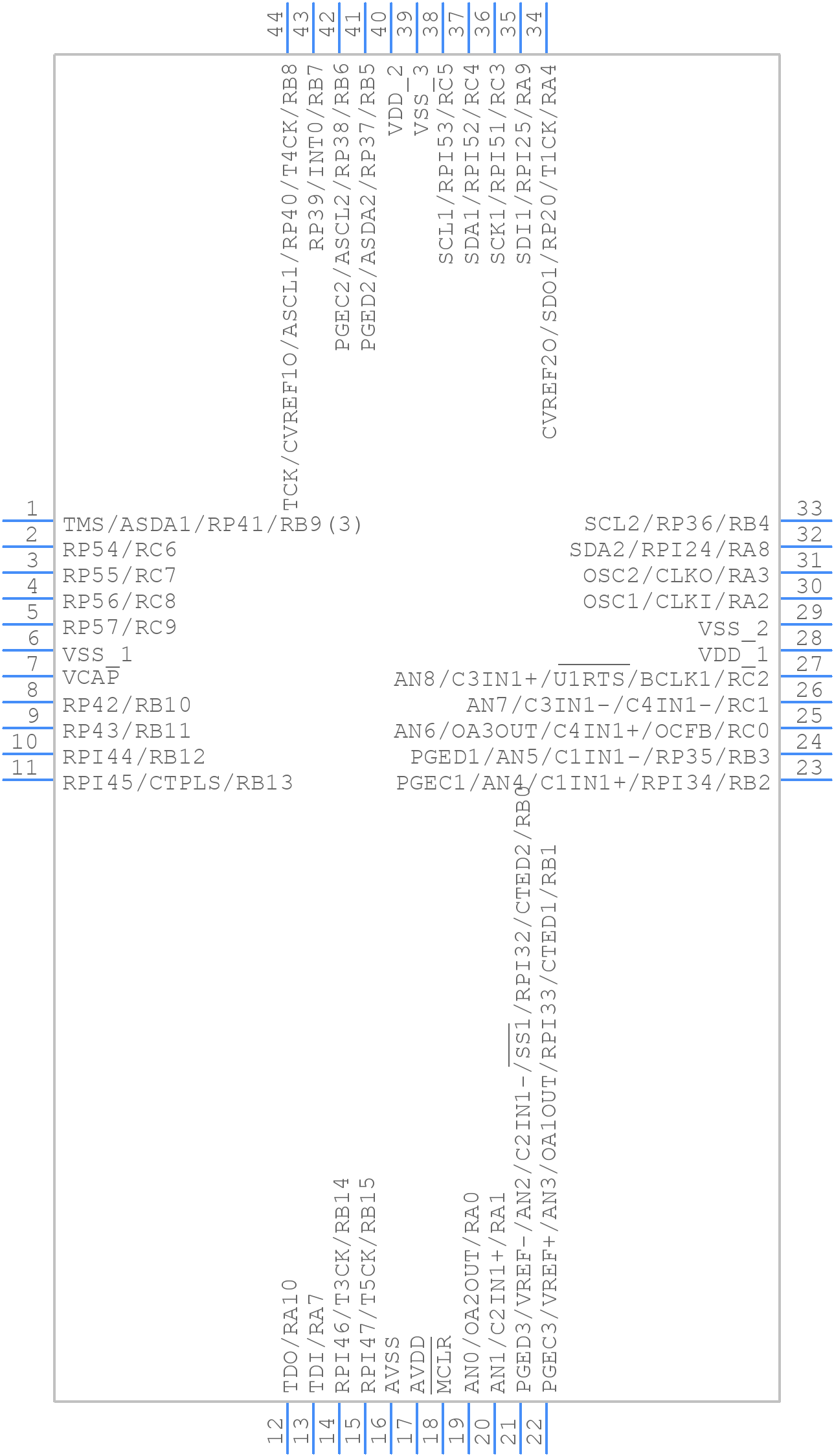 PIC24EP256GP204-I/PT - Microchip - PCB symbol