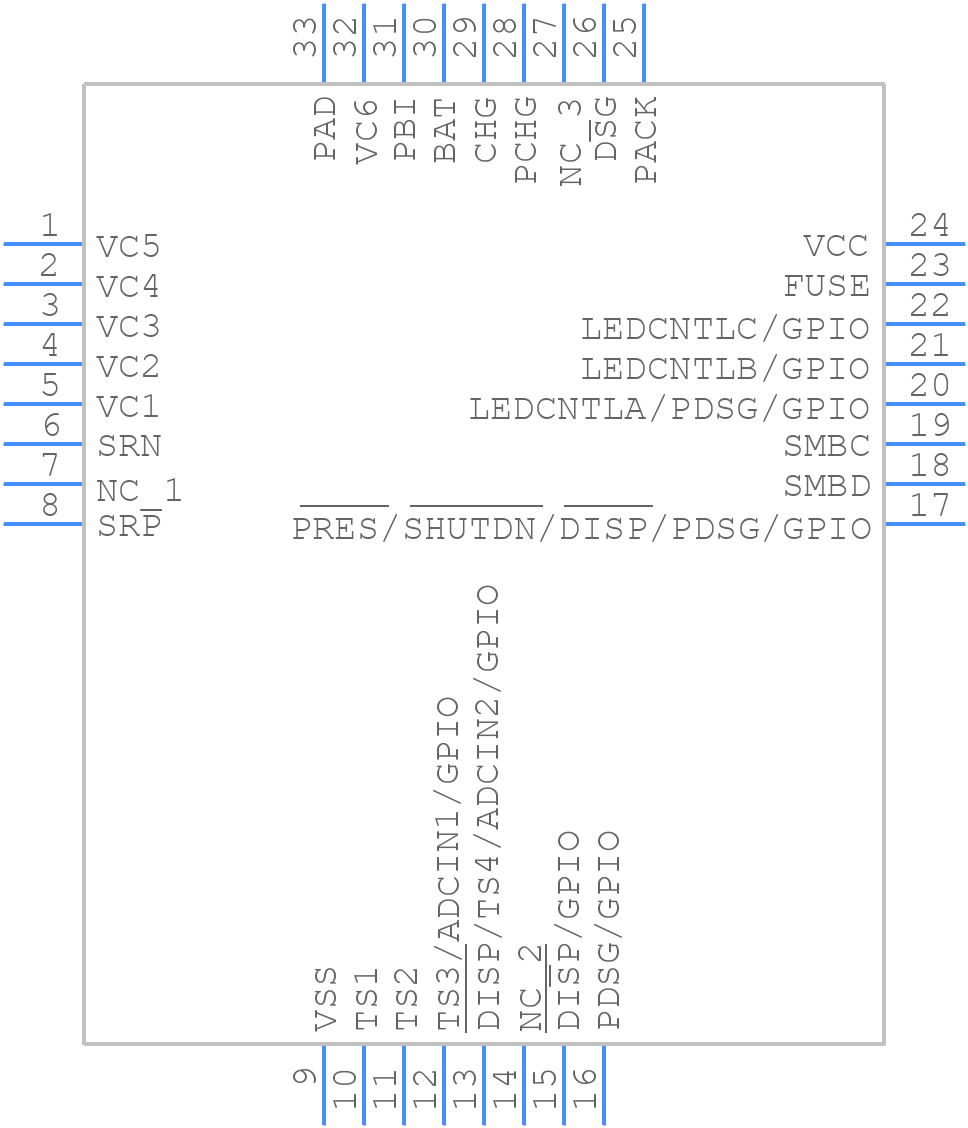 BQ40Z80RSMR - Texas Instruments - PCB symbol