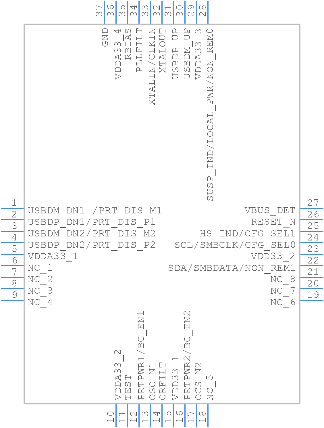 USB2512B/M2 - Microchip - PCB symbol