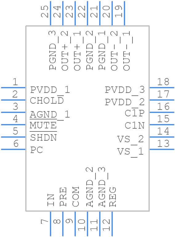MAX9737ETG+ - Analog Devices - PCB symbol