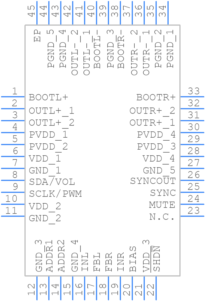 MAX9744ETH+ - Analog Devices - PCB symbol