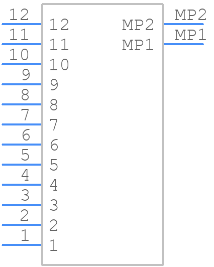 SM12B-NSHSS-TB(LF)(SN) - JST (JAPAN SOLDERLESS TERMINALS) - PCB symbol