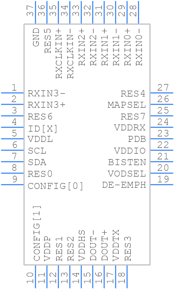 DS90UR907QSQE/NOPB - Texas Instruments - PCB symbol