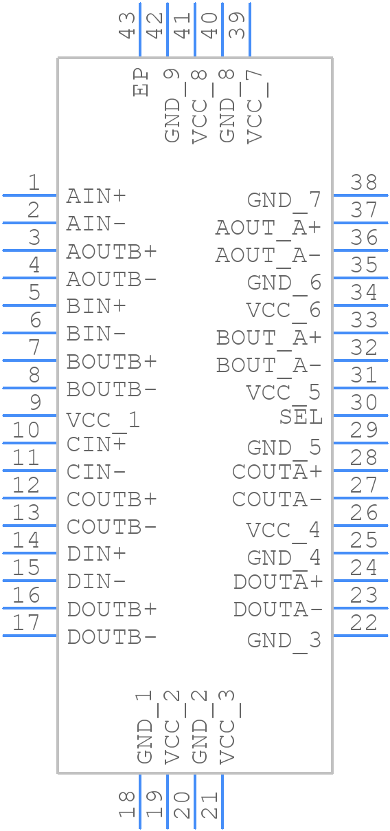MAX4889BETO+ - Analog Devices - PCB symbol