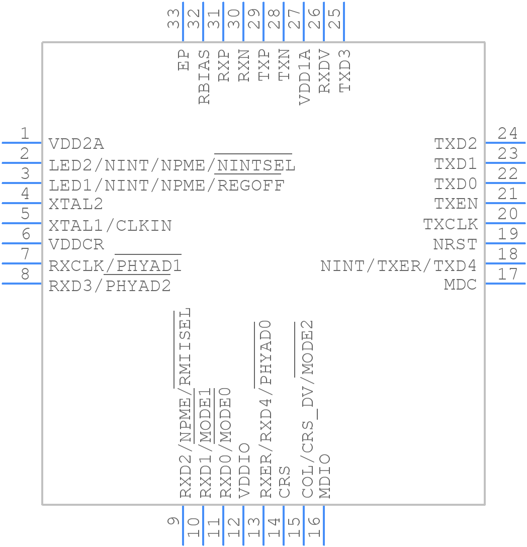 LAN8740AI-EN - Microchip - PCB symbol