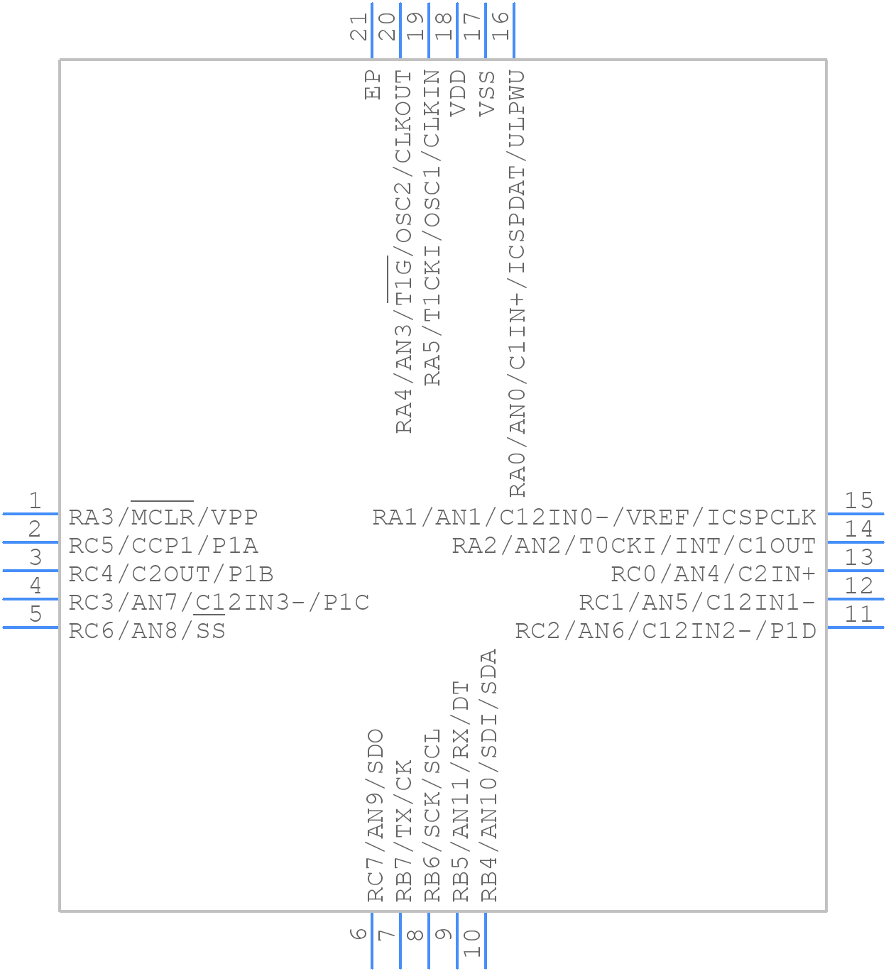 PIC16F677-I/ML - Microchip - PCB symbol