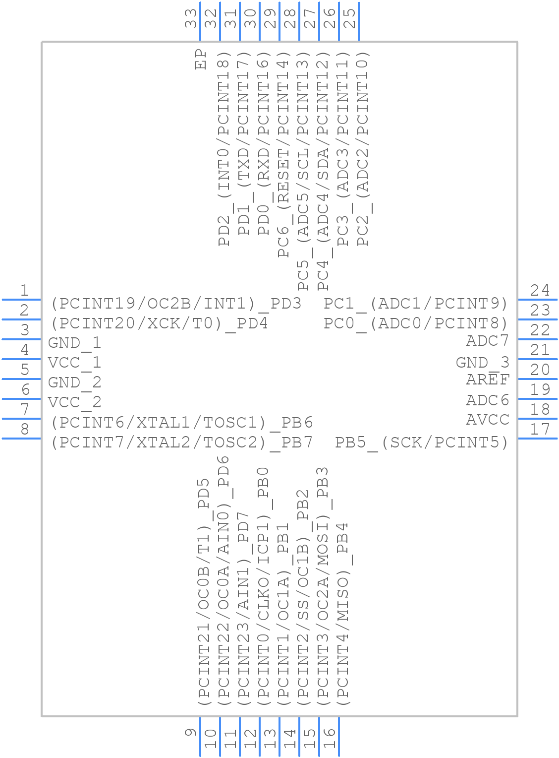 ATMEGA168PB-MU - Microchip - PCB symbol