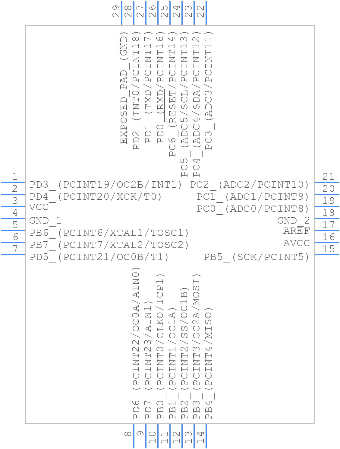 ATMEGA48A-MMH - Microchip - PCB symbol