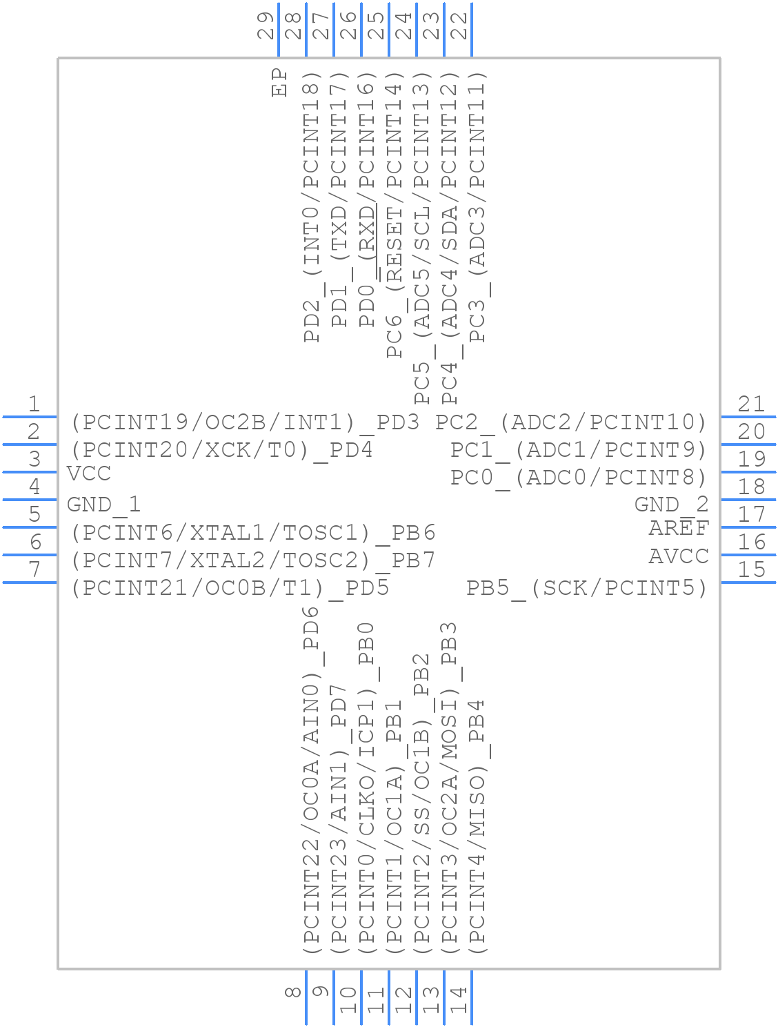 ATMEGA48PA-MMH - Microchip - PCB symbol