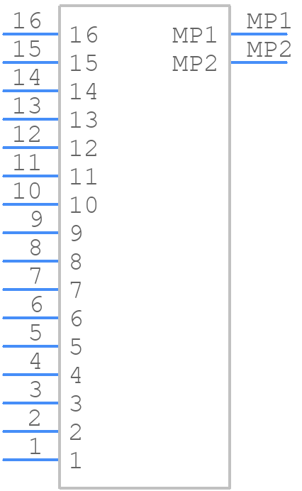 B16B-PH-SM4-TBT(LF)(SN) - JST (JAPAN SOLDERLESS TERMINALS) - PCB symbol