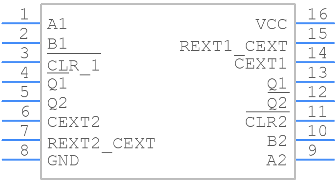 MM74HC123AJ - Texas Instruments - PCB symbol