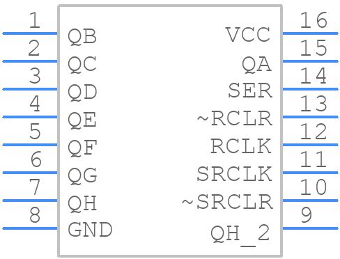 SN74AHC594PW - Texas Instruments - PCB symbol
