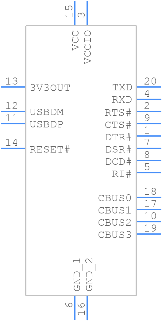 FT231XS-R - FTDI Chip - PCB symbol