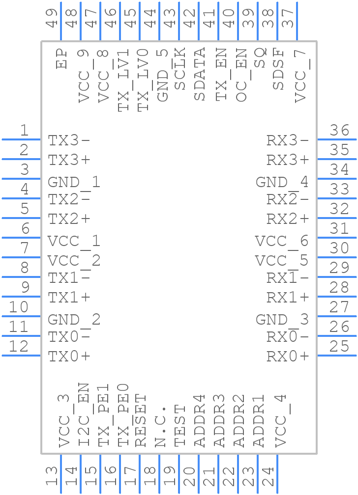 MAX3987ETM+T - Analog Devices - PCB symbol