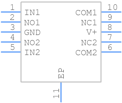MAX4635ETB+T - Analog Devices - PCB symbol