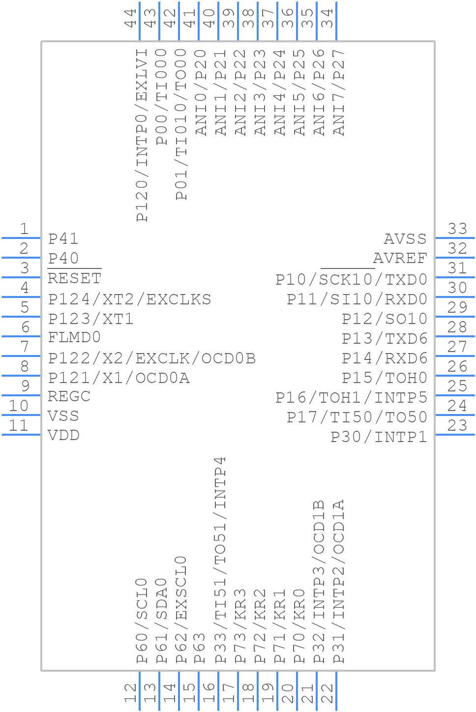 UPD78F0511AGB-GAF-AX - Renesas Electronics - PCB symbol