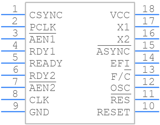 CP82C84AZ - Renesas Electronics - PCB symbol