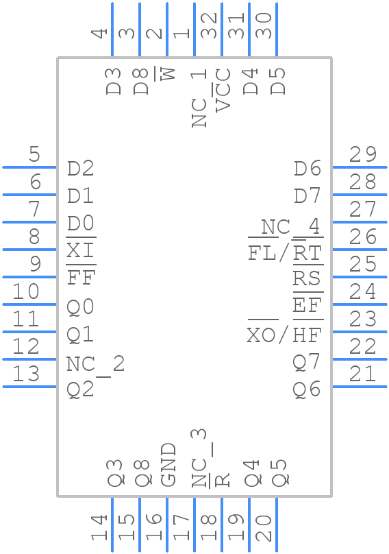 72V02L25JGI8 - Renesas Electronics - PCB symbol