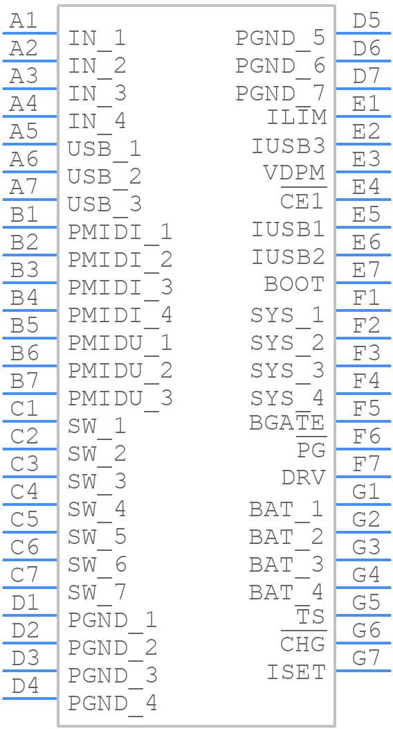 BQ24167YFFR - Texas Instruments - PCB symbol