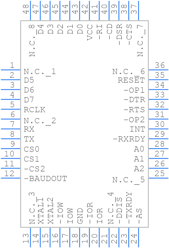 ST16C550IQ48-F - MaxLinear, Inc. - PCB symbol