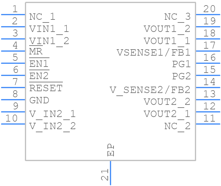 TPS70845PWPG4 - Texas Instruments - PCB symbol