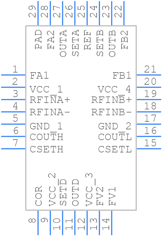 MAX2016ETI+ - Analog Devices - PCB symbol