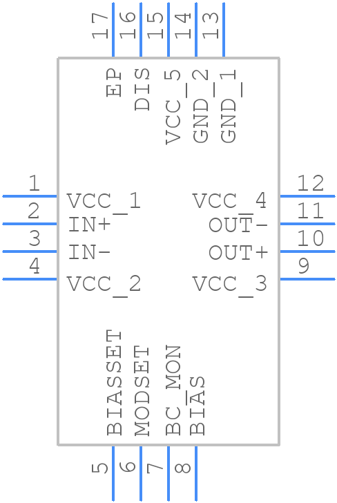 MAX3736ETE+ - Analog Devices - PCB symbol