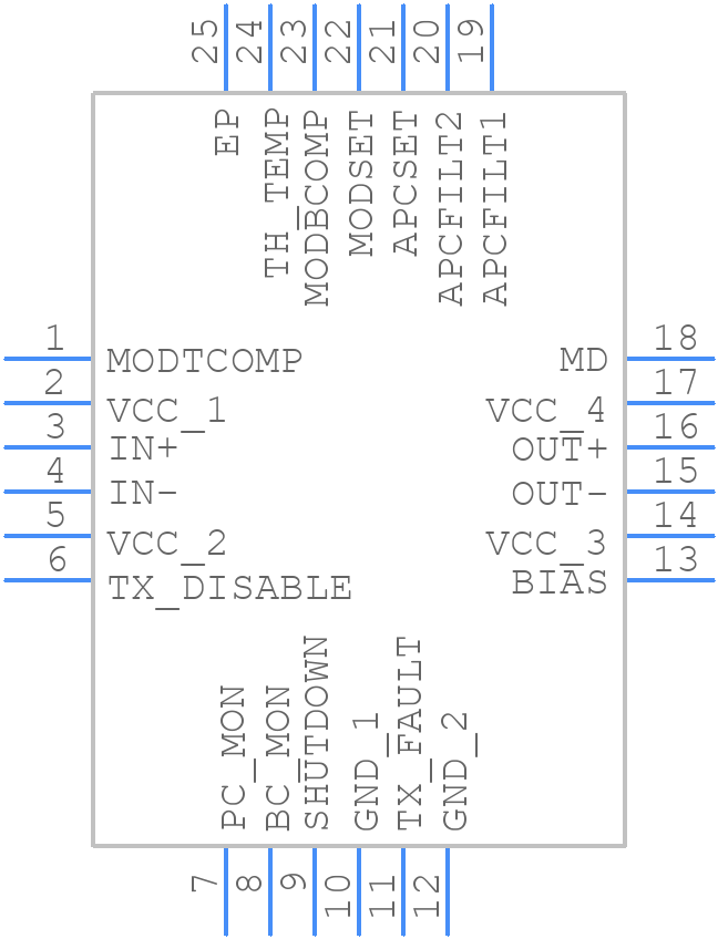 MAX3738ETG+ - Analog Devices - PCB symbol