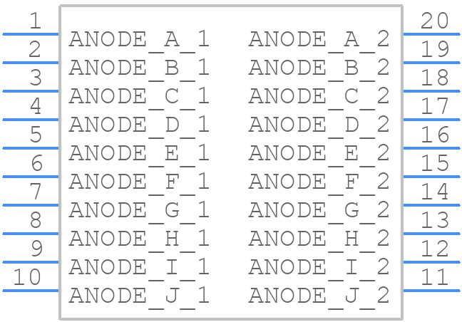 HDSP-4832 - Avago Technologies - PCB symbol
