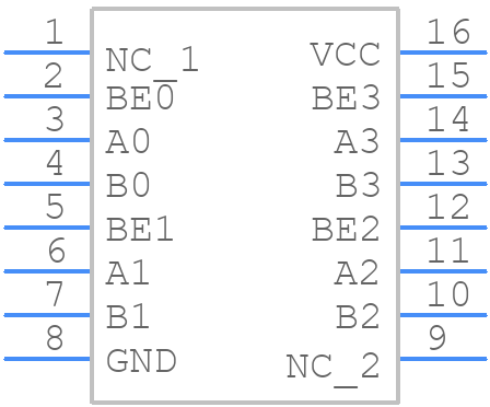 PI5C3126QEX - Diodes Incorporated - PCB symbol