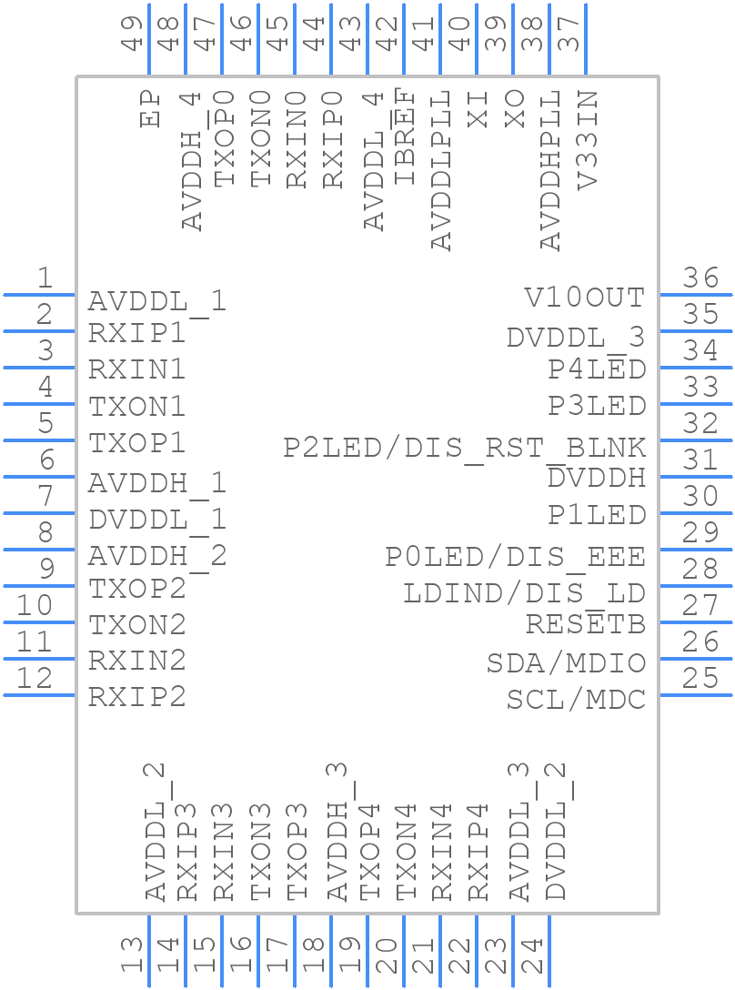 RTL8305NB-CG/QFN-48 - Realtek - PCB symbol