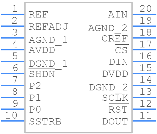 MAX1142BCAP+ - Analog Devices - PCB symbol