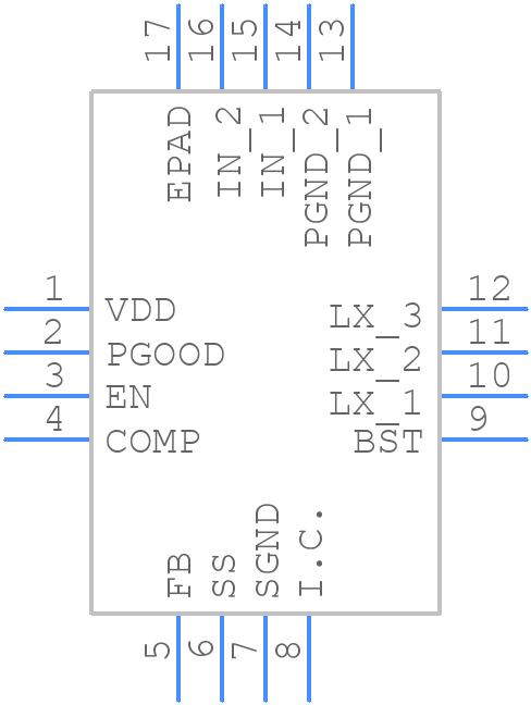 MAX15041ETE+ - Analog Devices - PCB symbol