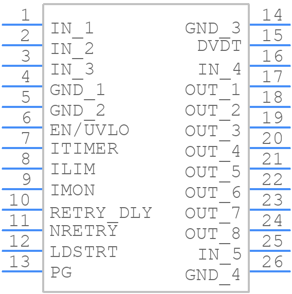 TPS259822LNRGER - Texas Instruments - PCB symbol