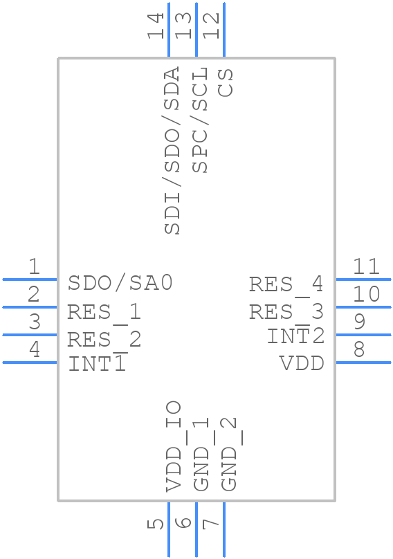 IIS3DWBTR - STMicroelectronics - PCB symbol